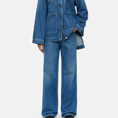 Closed Denim Overshirt With Sidelong Straps Mid Blue