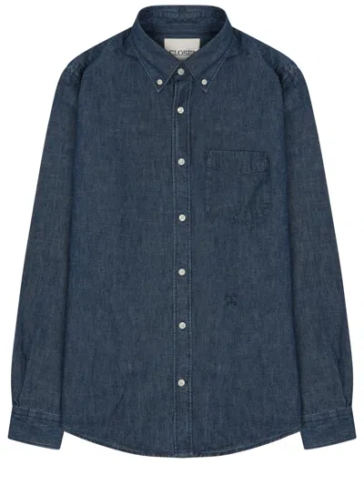 Closed Mens Shirt Long Sleeves Button Collar In Blue
