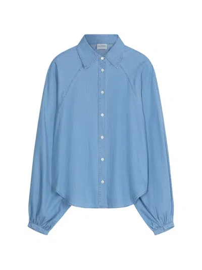 Closed Denim-effect Shirt In Blue