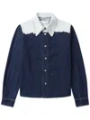 Closed Denim Western Bleached Button Down Shirt In Mid Blue In Mbl Mid Blue