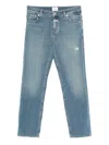 Closed Distressed-finished Straight Jeans In Blue