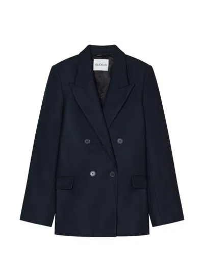 Closed Double Breasted Blazer Jacket In Blue