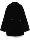 Closed Double-breasted Coat In Black