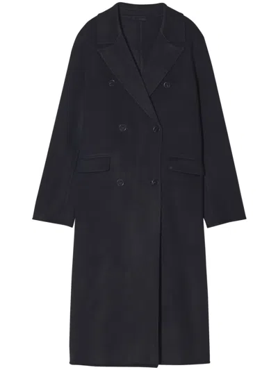 Closed Double-breasted Coat In Black