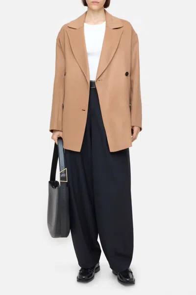 Closed Double Breasted Coat In Biscotti Brown In Neutral