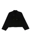 Closed Double-breasted Jacket In Black