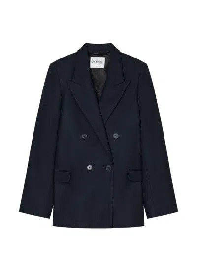 Closed Double-breasted Fitted Blazer In Animal Print