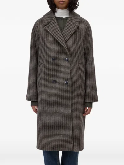 CLOSED DOUBLE-BREASTED CHECKED COAT