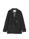 Closed Wool Blend Double-breasted Jacket In Black