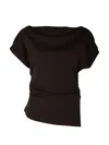Closed Draped Blouse In Brown