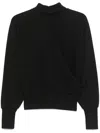 Closed Draped Turtleneck Sweatshirt Black