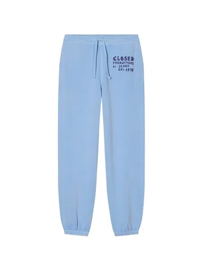 Closed Drawstring Track Pants In Blue