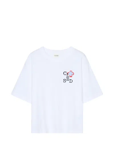 Closed Embroidered Logo-patch T-shirt In White