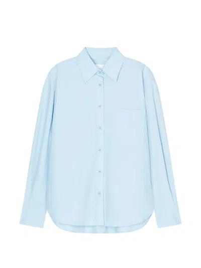 Closed Embroidered Oversized Shirt In Blue
