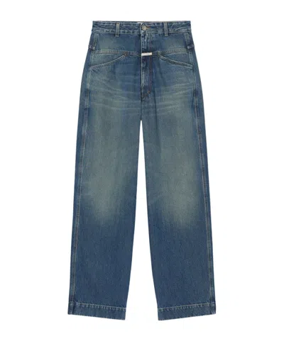 Closed Faded Detail Denim Trousers In Blue