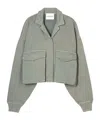 Closed Faded-effect Jacket In Gray