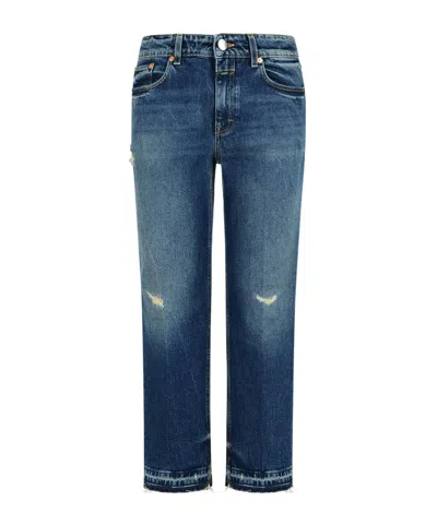 Closed Faded Vintage Denim Trousers In Blue