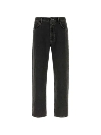 Closed Faded-effect Straight-leg Jeans In Black