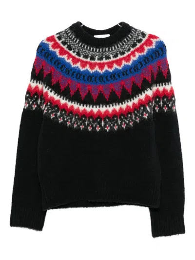 Closed Fair-isle Sweater In Black