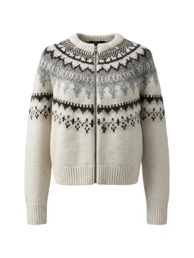 Closed Fair-isle Cropped Cardigan In White
