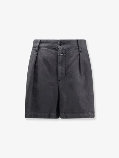Closed Fevyl Cotton And Linen Blend Shorts In Black