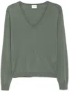 Closed Fine-knit Top In Green