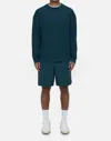 Closed Fine Knitted Sweater In Midnight Lake In Green