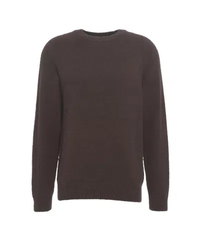 Closed Fine Textured Knit Pullover With Ribbed Details In Brown
