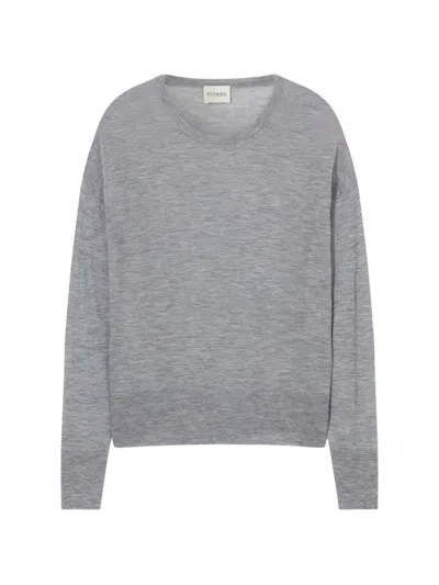 Closed Fine-knit Drop-shoulder Sweater In Animal Print