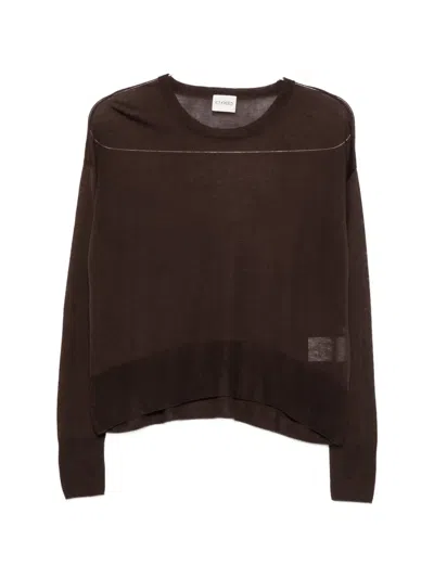 Closed Fine-knit Long-sleeve Sweater In Brown