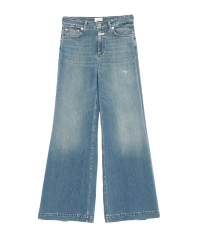 CLOSED FIVE-POCKET DESIGN FLARED JEANS