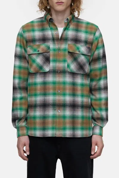 Closed Flannel Shirt In Eucalyptus