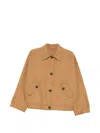 Closed Flap-pocket Buttoned Jacket In Brown
