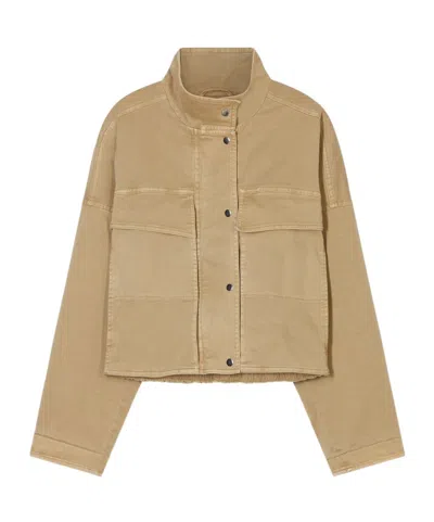 CLOSED FLAP-POCKET CROPPED JACKET