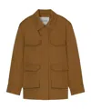 Closed Flap-pocket Jacket In Brown