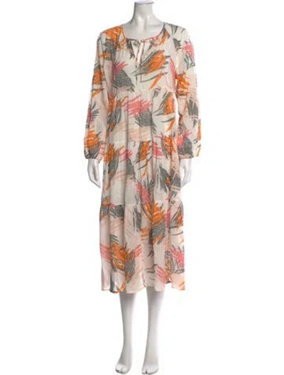 Pre-owned Closed Floral Print Midi Length Dress In Multicolor