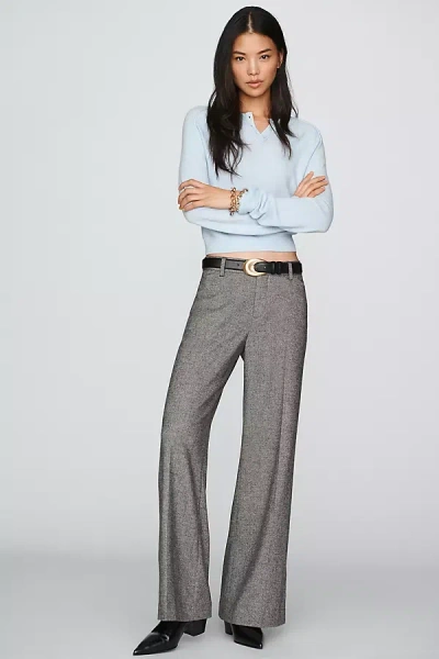 Closed Flye Flared Trousers Pants In Grey