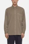 Closed Formal Army Button-up Shirt In Brown