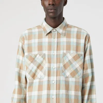 Closed Formal Plaid Shirt In Glazed Green In Yellow