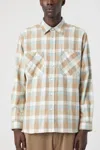 Closed Formal Plaid Shirt In Glazed Green In Yellow