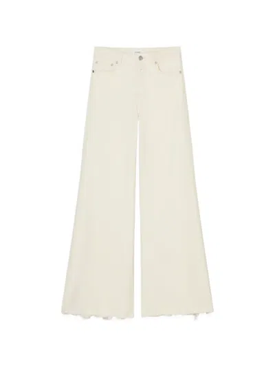 Closed Frayed-hem Flared Denim Jeans In Neutral