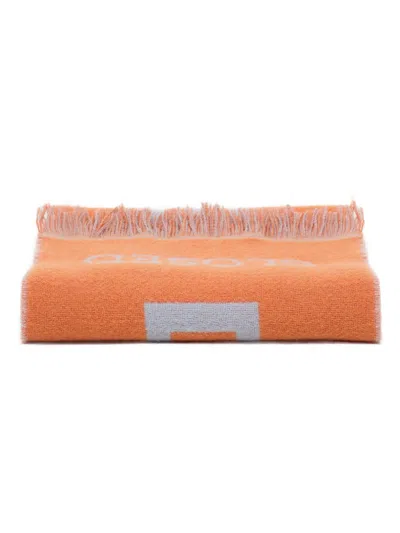 Closed Fringed Scarf In Orange