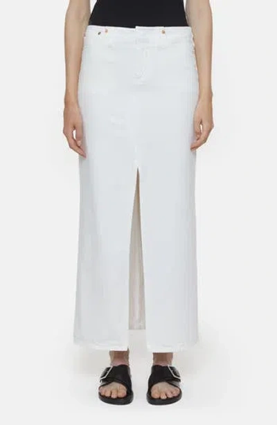 CLOSED CLOSED FRONT SLIT DENIM MIDI SKIRT