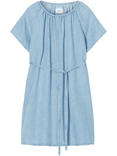 Closed Gathered Dress In Blue