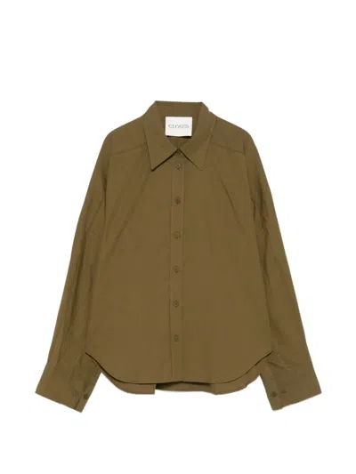 Closed Gathered Shirt In Green