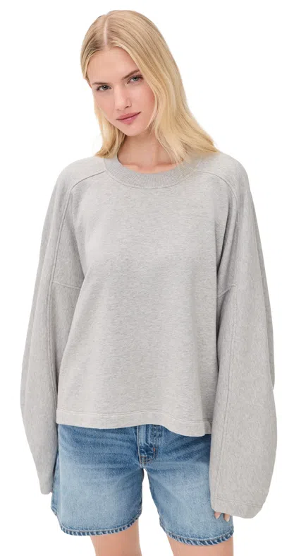 Closed Gathered Sweatshirt Light Grey Melange In Gray