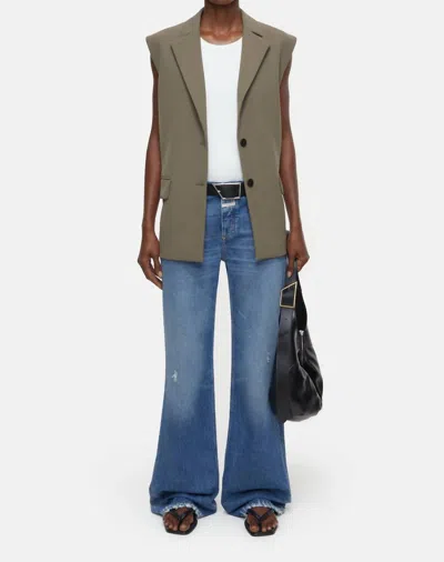 Closed Gillan Slim Flared Denim Jeans In Mid Blue In Gray