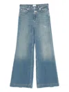 Closed Five-pocket Design Flared Jeans In Blue