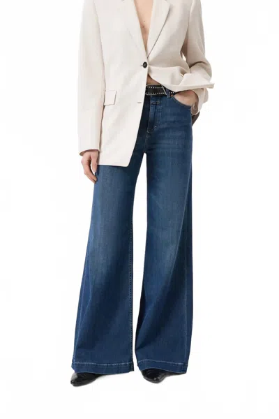 Closed Glow-up High-rise Flared Jeans In Dark Blue