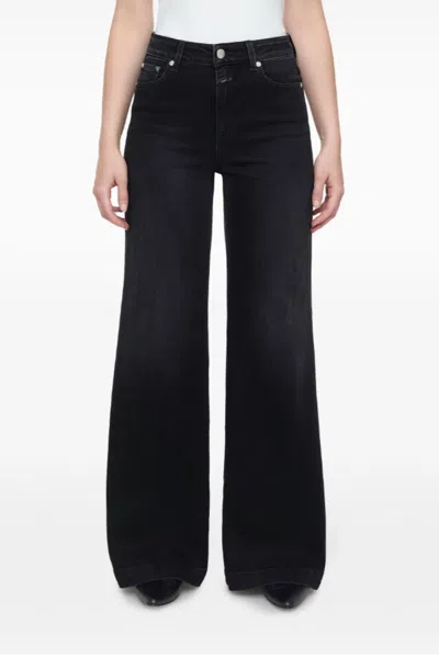 Closed Glow Up Wide Jeans In Dark Grey In Gray